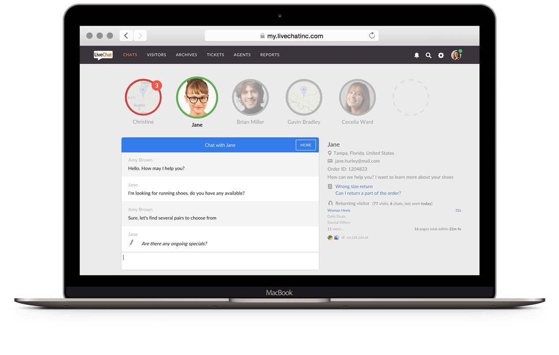 LiveChat - Les clients qui sont en attente sur votre site Visite découverte de LiveChat : Pour les agents