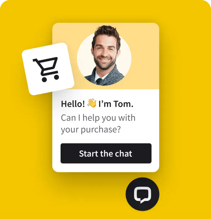 Visualization of automated chat invitation sent to a website visitor