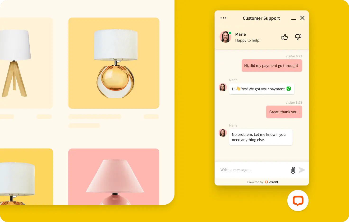Customizable LiveChat widget
